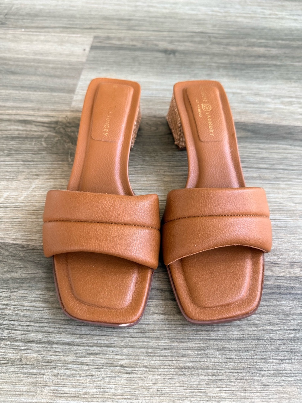 Chinese Laundry Cognac Brown Padded Slide Mules